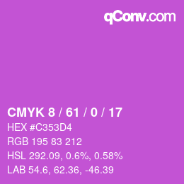 カラーコード: CMYK 8 / 61 / 0 / 17 | qconv.com