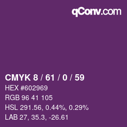 カラーコード: CMYK 8 / 61 / 0 / 59 | qconv.com