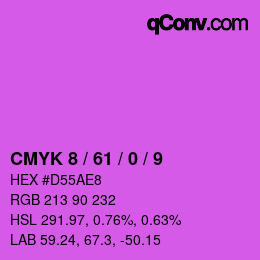 カラーコード: CMYK 8 / 61 / 0 / 9 | qconv.com