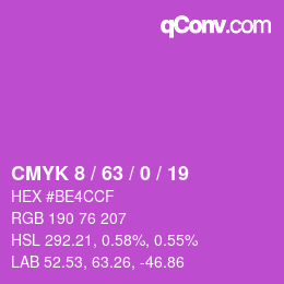 Color code: CMYK 8 / 63 / 0 / 19 | qconv.com