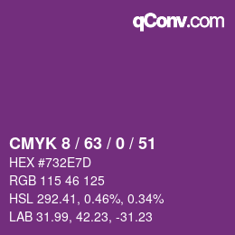 Color code: CMYK 8 / 63 / 0 / 51 | qconv.com