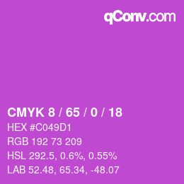 カラーコード: CMYK 8 / 65 / 0 / 18 | qconv.com