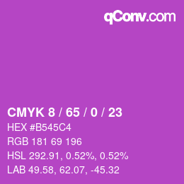 颜色代码: CMYK 8 / 65 / 0 / 23 | qconv.com