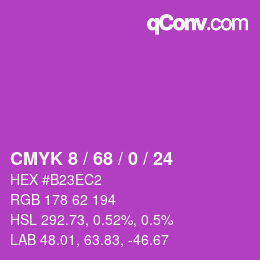 カラーコード: CMYK 8 / 68 / 0 / 24 | qconv.com