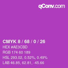 Color code: CMYK 8 / 68 / 0 / 26 | qconv.com