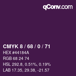 Código de color: CMYK 8 / 68 / 0 / 71 | qconv.com