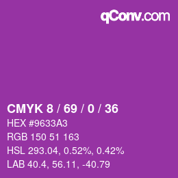 Color code: CMYK 8 / 69 / 0 / 36 | qconv.com