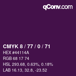 Farbcode: CMYK 8 / 77 / 0 / 71 | qconv.com