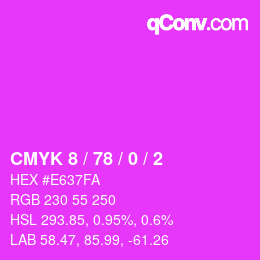 Color code: CMYK 8 / 78 / 0 / 2 | qconv.com