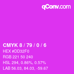 カラーコード: CMYK 8 / 79 / 0 / 6 | qconv.com