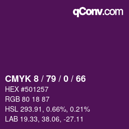 Color code: CMYK 8 / 79 / 0 / 66 | qconv.com