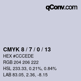Color code: CMYK 8 / 7 / 0 / 13 | qconv.com