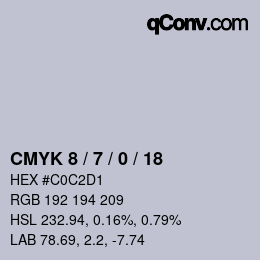 Color code: CMYK 8 / 7 / 0 / 18 | qconv.com