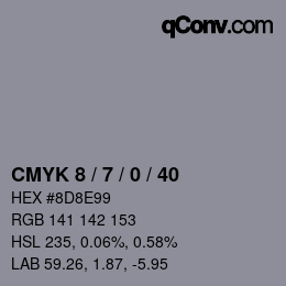 Color code: CMYK 8 / 7 / 0 / 40 | qconv.com