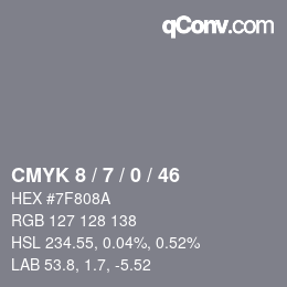 Color code: CMYK 8 / 7 / 0 / 46 | qconv.com