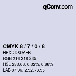 颜色代码: CMYK 8 / 7 / 0 / 8 | qconv.com