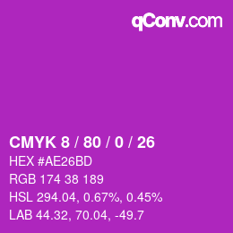 Color code: CMYK 8 / 80 / 0 / 26 | qconv.com