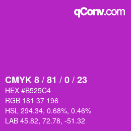 Color code: CMYK 8 / 81 / 0 / 23 | qconv.com