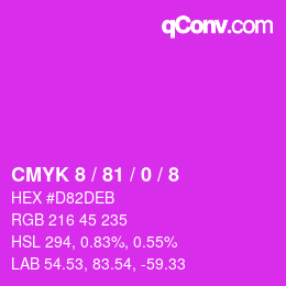 カラーコード: CMYK 8 / 81 / 0 / 8 | qconv.com