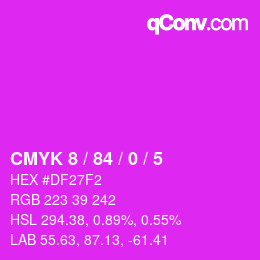 カラーコード: CMYK 8 / 84 / 0 / 5 | qconv.com