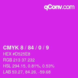 颜色代码: CMYK 8 / 84 / 0 / 9 | qconv.com