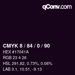 カラーコード: CMYK 8 / 84 / 0 / 90 | qconv.com