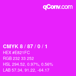 カラーコード: CMYK 8 / 87 / 0 / 1 | qconv.com