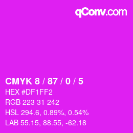 カラーコード: CMYK 8 / 87 / 0 / 5 | qconv.com