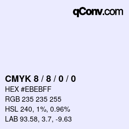 颜色代码: CMYK 8 / 8 / 0 / 0 | qconv.com