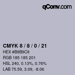 Color code: CMYK 8 / 8 / 0 / 21 | qconv.com