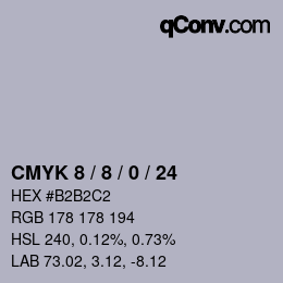 Color code: CMYK 8 / 8 / 0 / 24 | qconv.com