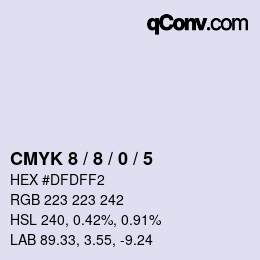 カラーコード: CMYK 8 / 8 / 0 / 5 | qconv.com