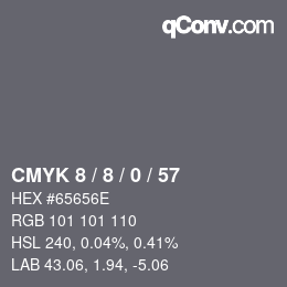 颜色代码: CMYK 8 / 8 / 0 / 57 | qconv.com