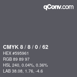颜色代码: CMYK 8 / 8 / 0 / 62 | qconv.com