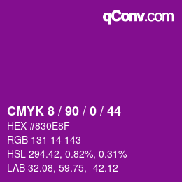 カラーコード: CMYK 8 / 90 / 0 / 44 | qconv.com