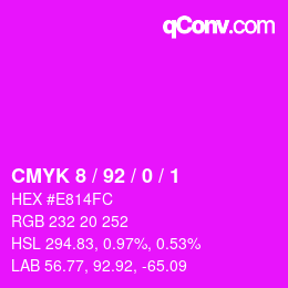 Farbcode: CMYK 8 / 92 / 0 / 1 | qconv.com