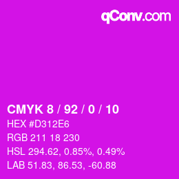 カラーコード: CMYK 8 / 92 / 0 / 10 | qconv.com
