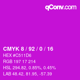 Color code: CMYK 8 / 92 / 0 / 16 | qconv.com