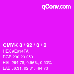 Color code: CMYK 8 / 92 / 0 / 2 | qconv.com