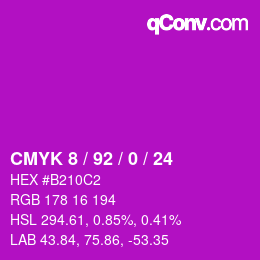 Color code: CMYK 8 / 92 / 0 / 24 | qconv.com