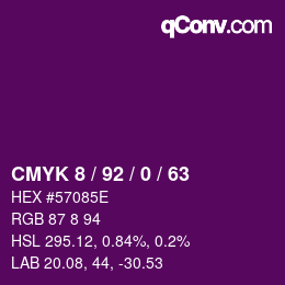 カラーコード: CMYK 8 / 92 / 0 / 63 | qconv.com