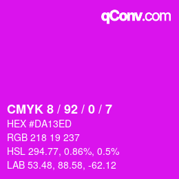 カラーコード: CMYK 8 / 92 / 0 / 7 | qconv.com