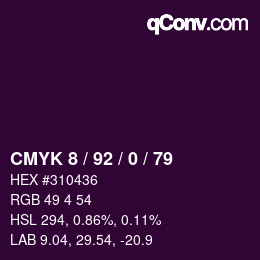 颜色代码: CMYK 8 / 92 / 0 / 79 | qconv.com