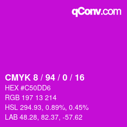 Color code: CMYK 8 / 94 / 0 / 16 | qconv.com