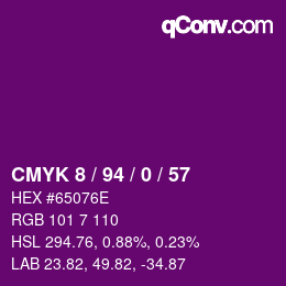 Color code: CMYK 8 / 94 / 0 / 57 | qconv.com