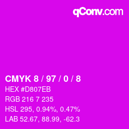 カラーコード: CMYK 8 / 97 / 0 / 8 | qconv.com