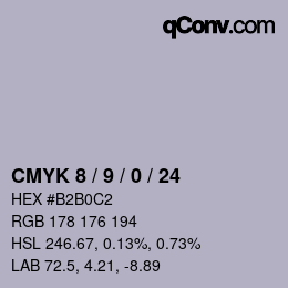 Color code: CMYK 8 / 9 / 0 / 24 | qconv.com