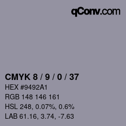 Color code: CMYK 8 / 9 / 0 / 37 | qconv.com