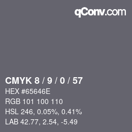 カラーコード: CMYK 8 / 9 / 0 / 57 | qconv.com