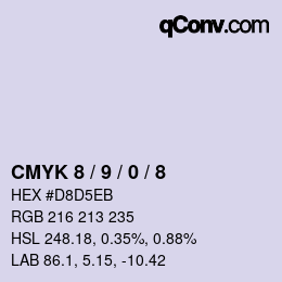 カラーコード: CMYK 8 / 9 / 0 / 8 | qconv.com